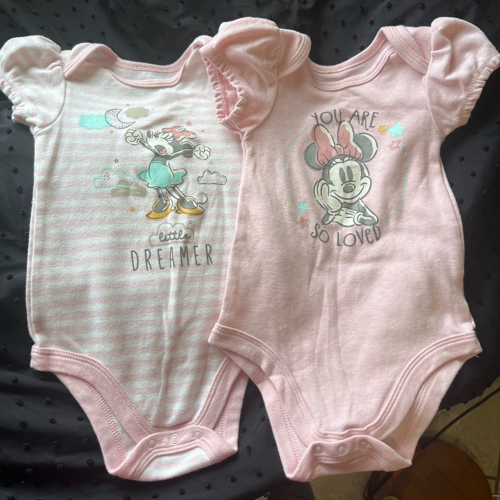 Disney Pink Minnie Mouse onesie set
